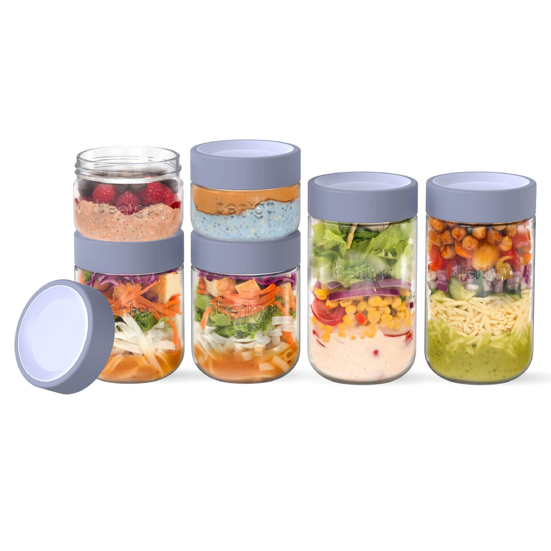 Bentgo 6pk (8oz,16oz and 24oz ) Glass Food Jar