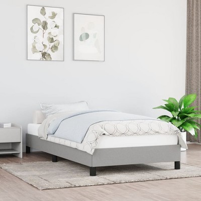 vidaXL Bed Frame Light Gray 39.4 in.x79.9 in. Twin XL Fabric