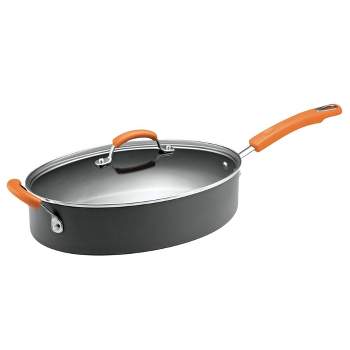 Rachael Ray Hard Anodized II Dishwasher Safe Nonstick 5qt Covered Oval Saute with Helper Handle