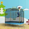 Qaba 3-in-1 Trampoline for Kids, 6.9' Kids Trampoline with Enclosure, Swing, Gymnastics Bar, Toddler Trampoline for Outdoor/Indoor Use, Light Blue - 3 of 4