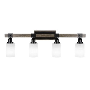 Toltec Lighting Tacoma 4 - Light Vanity in  Black/Painted Wood with 4" White Matrix Shade - 1 of 1