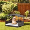 Tangkula Wicker Dog House w/ Cushion Lounge Raised Rattan Bed for Indoor/Outdoor - 3 of 4