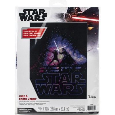 Dimensions Star Wars Counted Cross Stitch Kit 9"X12"-Luke & Darth Vader (14 Count)