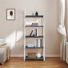 YONWAY 5-Tier Shelves, Bookshelf, Storage Rack, Bookcase with Rubber Wood Frame, Ladder Shelf for Living Room, Home Office, Kitchen - 2 of 4