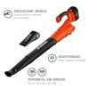 Ukoke Powerful 40V Brushless Cordless Blower (130 MPH / 550 CFM),for Blowing Snow Debris, Leaves, and Dust 2.0Ah Battery and Charger Included, Orange - 3 of 4
