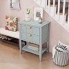 NicBex Modern American Farmhouse End Table with 2 Drawers & Bottom Shelf,Rustic Side Table,Console Table for Bedroom,Living Room - 3 of 4