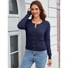 BLUEMING Womens Cable Knit Cardigan Bolero Shrug Long Sleeve Round Neck Button Down Casual Sweater Coats - 4 of 4
