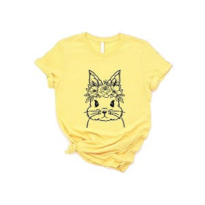 Simply Sage Market Women's Bunny Face Floral Short Sleeve Graphic Tee - 1 of 4