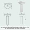 Whizmax Pedestal Sink 20" X 17" Bathroom Pedestal Sink Modern U-Shape Ceramic Pedestal Sink For Bathroom, Compact White Pedestal Bathroom Sink - 4 of 4