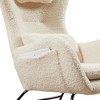 Gray 27 in. W x 33 in. H Teddy Fleece Modern Comfortable High-Back Rocking Chair - 4 of 4