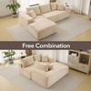 L-Shaped Modular Sectional Couch for Living Room, Plush Corduroy Fabric Upholstered Sofa, Modern Lounge, No Assembly Required - 4 of 4