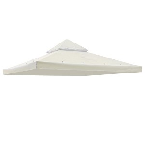 Yescom 8x8Ft 2-Tier Gazebo Top Replacement UV30+ for 2 Tier Outdoor Patio Canopy Cover Party Backyard Garden Ivory White - 1 of 4