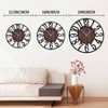Large Wall Clock Living Room Decor 24 Inch Black Metal Wood Farmhouse Clock Arabic Numerals Silent Non Ticking Antique Style - 3 of 4