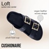 CUSHIONAIRE Loft Women’s Slide Sandal – Double Buckle Slip-On with Woven Detail, Adjustable Straps & Memory Foam - 3 of 4