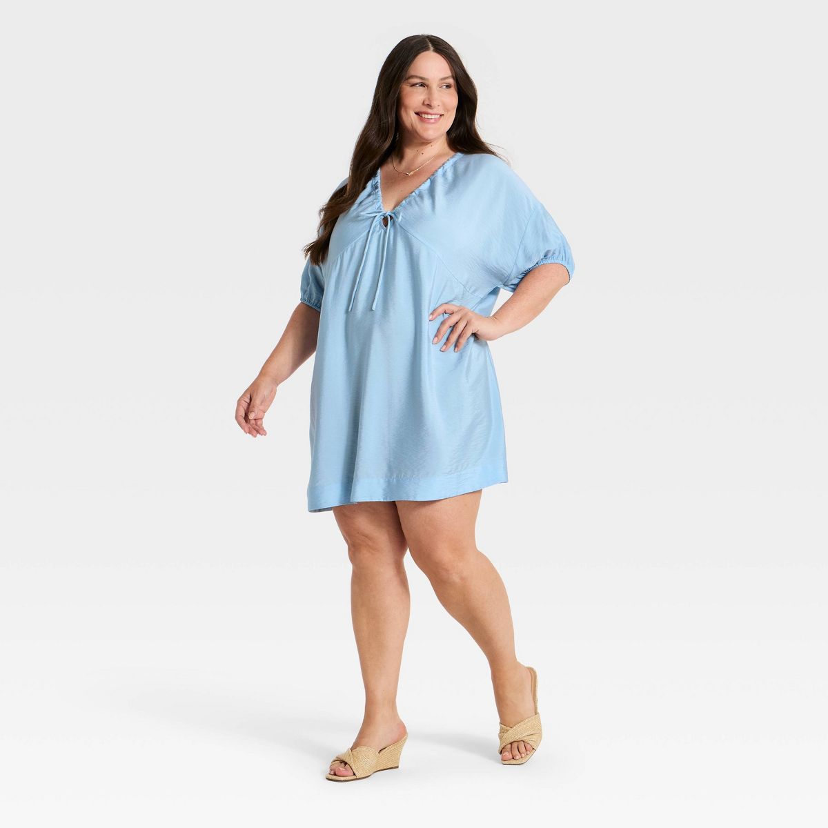 Women's Tie-Front Mini Dress - A New Day™ - thumbnail 6