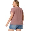 Agnes Orinda Women's Plus Size Swiss Dot V-Neck Tops with Flutter Sleeves - 4 of 4