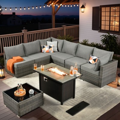 XIZZI Modular Outdoor Patio Furniture Set w/ Optional Coffee Table, Swivel Chair & Firepit - All-Weather, Waterproof & UV-Resistant
