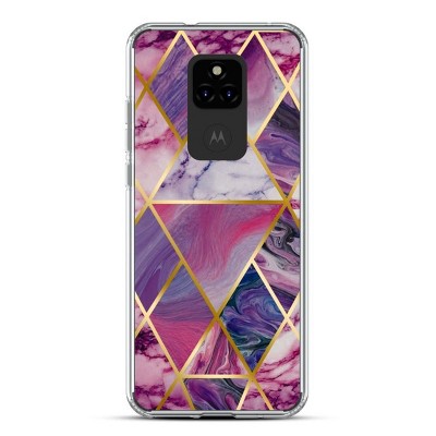 MyBat Fusion Protector Cover Case Compatible With Motorola Moto G Play (2021) - Electroplated Purple Marbling