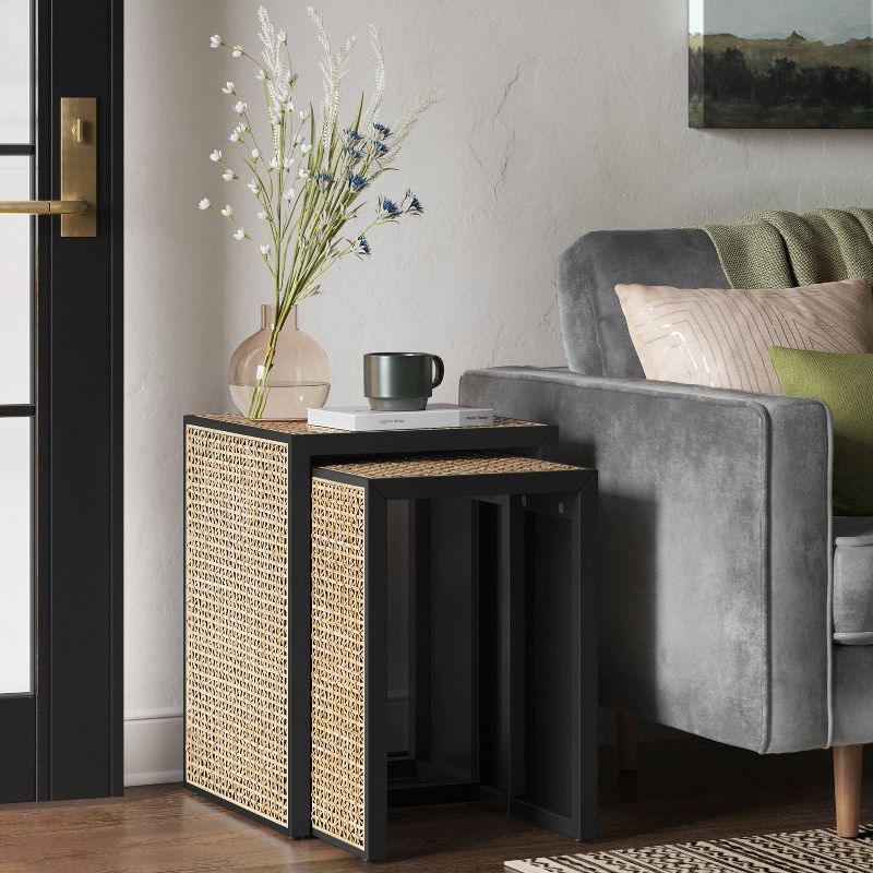 Nesting Accent Table Black/Natural - Threshold™, 3 of 11