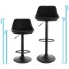Elama 2 Piece Faux Leather Adjustable Bar Stool in Black and White with Black Base - 4 of 4