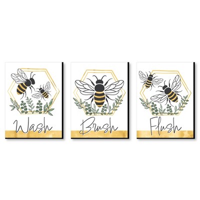 Big Dot Of Happiness Little Bumblebee - Unframed Bee Decor Linen Paper Wall  Art - Set Of 4 - Artisms - 8 X 10 Inches : Target