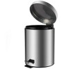 Home Mart Goods 10" Tall Chrome Step Garbage Can with Removable Inner Bucket, Soft-Close Metal Waste Basket with Foot Pedal - 4 of 4