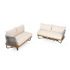 Christopher Knight Home Foisy Modern Outdoor Acacia Wood and Rope Weave Sectional Sofa Set with Water-Resistant Cushions - 2 of 4