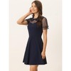 Allegra K Women's Retro Peter Pan Collar A-Line Mesh Sleeve Dress - image 4 of 4