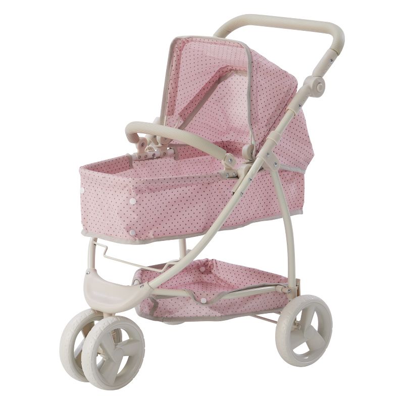 Olivia's Little World 2-in-1 Convertible Buggy-Style Doll Stroller, Pink/Gray, 1 of 14