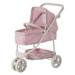 Olivia's Little World 2 in 1 Baby Doll Stroller Pram Foldable Pink/Grey OL-00009