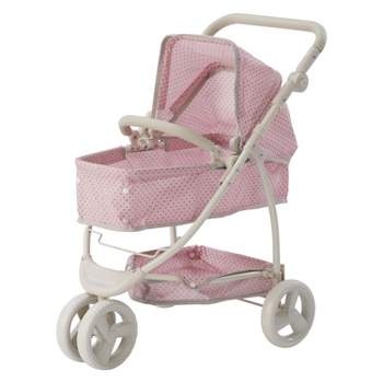 Olivia's Little World 2-in-1 Convertible Buggy-Style Doll Stroller, Pink/Gray