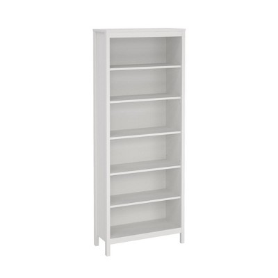 Madrid White Adjustable 6-Shelf Bookcase