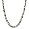 Black Bow Jewelry Men's 8.6mm, Sterling Silver Antiqued Cable Chain Necklace - 3 of 4