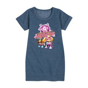 - Paw Patrol - Adventure Citys Heroes Graphic Short Sleeve Fleece Dress - 1 of 4