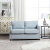 NicBex Loveseat Sofa with Soft Cushion and Side Pocket Modern Upholstered 2 Seater Loveseat Couch for Living Room,Bedroom,Blue - 2 of 4