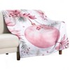 FIONECA Christmas Blanket with Watercolor Pink Christmas Ornament Floral and Pine Branch Pattern 40x50 inches - 2 of 4