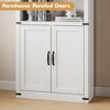 71.65" Bookcase with Doors Arched Bookshelf Tall Bookcase Farmhouse Cabinet with Shelves Wooden Bookshelves for Home Office, Living Room - 4 of 4