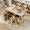 Kitchen Cart with Drop Leaf, 3 Drawers and 2 Cabinet - 3 of 4