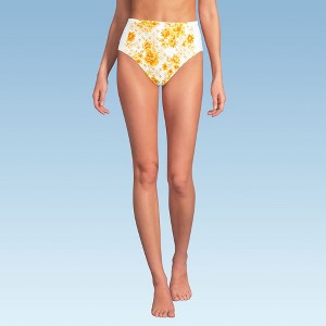 Lands' End Women's Seamed High Waisted Bikini Bottoms - 1 of 3