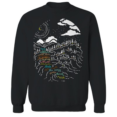 Rerun Island Men's A Winter Sight Ii Long Sleeve Graphic Cotton Sweatshirt