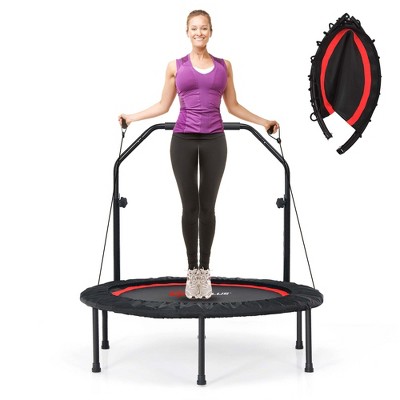 Serenelife 40 Inch Portable Highly Elastic Fitness Jumping Sports Mini  Trampoline With Adjustable Handrail, Padded Cushion, And Travel Bag, Adult  Size : Target