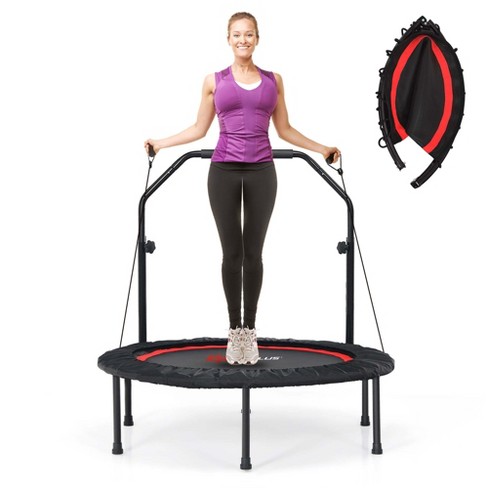 Costway 40 Foldable Adjustable Trampoline Fitness Rebounder With  Resistance Bands Home Gym Red : Target