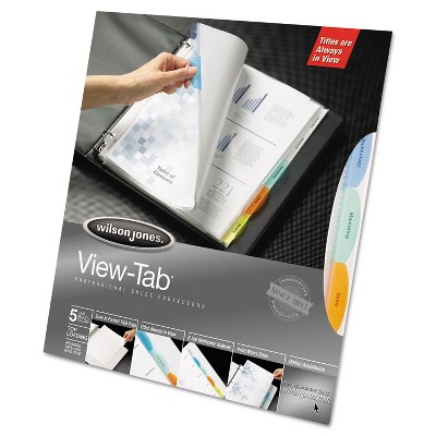 Wilson Jones Top-Loading View-Tab Sheet Protectors 8-Tab Letter Multicolor Tabs 55115