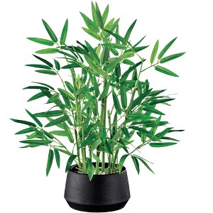 Collections Etc Realistic Artificial Bamboo Plant in Black Pot 16 X 16 X 19.5 - 1 of 2