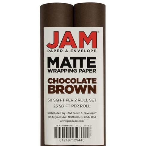 Jam Paper Gift Wrap, Matte Wrapping Paper, 25 Sq ft per Roll, Matte Black, 2/Pack