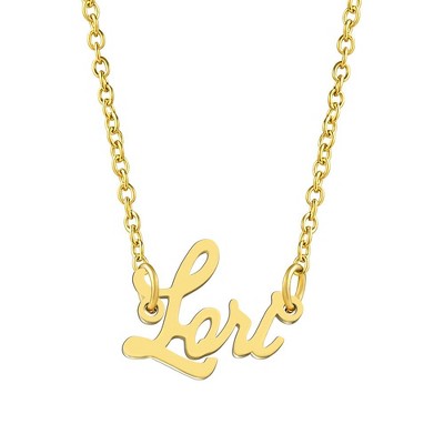 Kisper 18k Gold Plated Stainless Steel Personalized Name Pendant ...