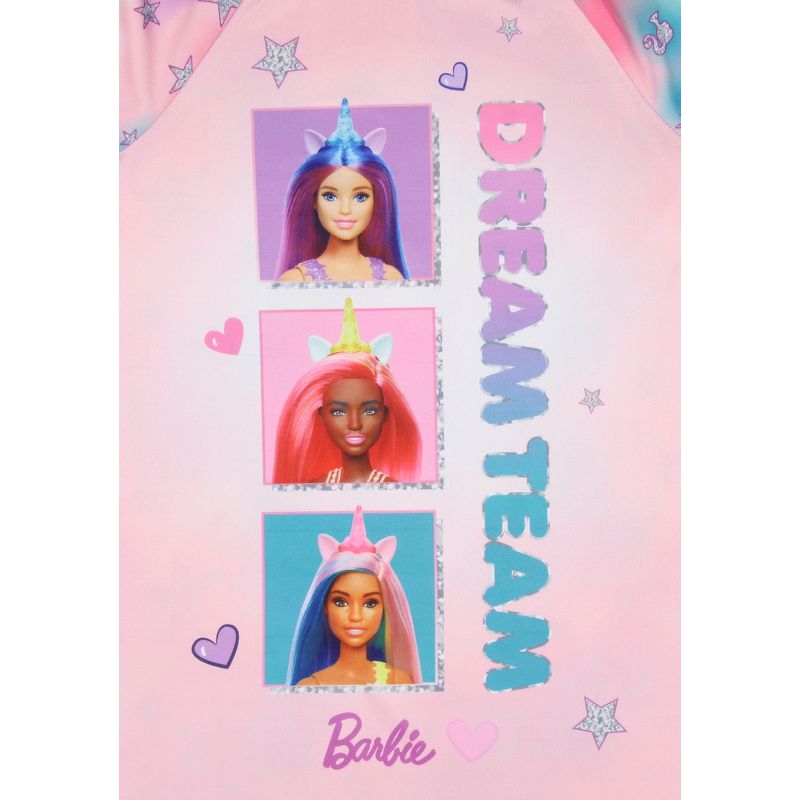 Barbie Girls' Dream Team Characters Unicorn Sleep Pajama Dress Nightgown Pink, 3 of 6