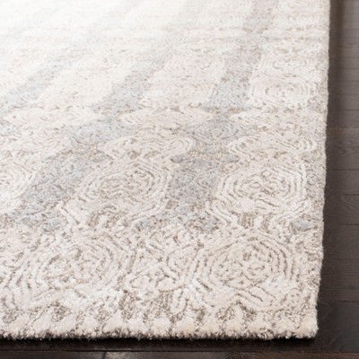 Ivory and Grey Hand-Tufted Wool and Viscose Area Rug