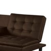 Royal Hampton Futon Sofa Bed, Drop-Down Tray and Cupholder, Brown Faux Leather - 3 of 4