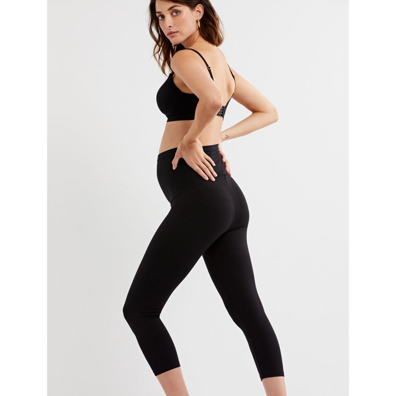 LUXEssentials Secret Fit Belly Ultra Soft Crop Maternity Leggings | A Pea in the Pod, 4 of 10